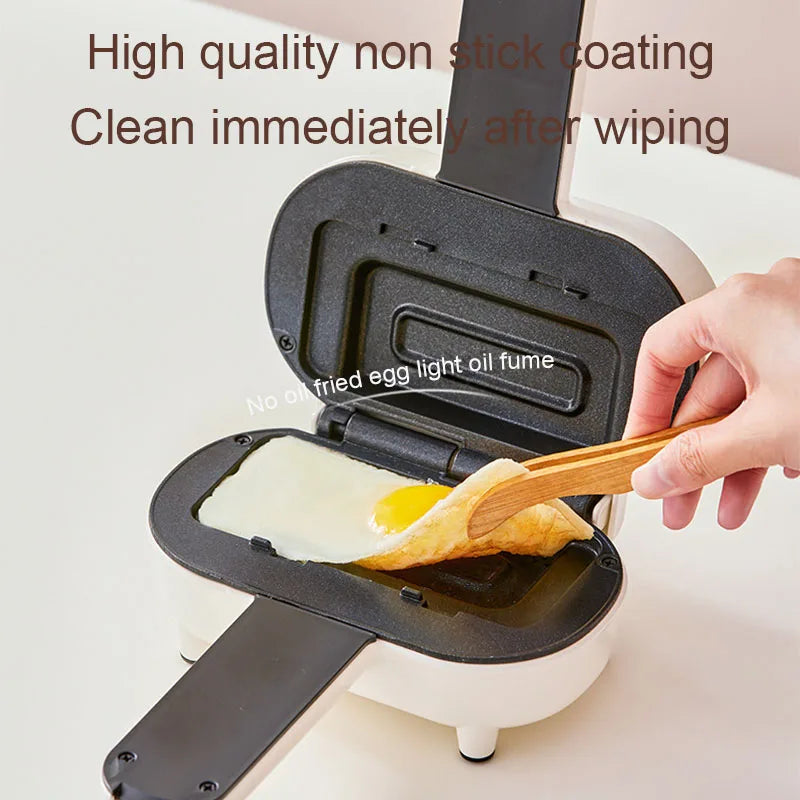 DMWD Double-Sided Press Sandwich Machine Frying Baking Pan Mini Cheese Grill Breakfast Maker Bread Hot Dog Toaster Electric Oven