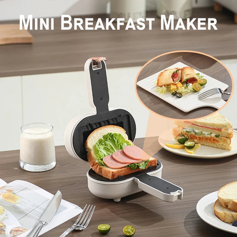 Mini Hot Dog Sandwich Makers Double Side Instant Heating Taco Burrito Machine Non-Stick Grill Spill-Proof Toast Edge Seal Clip