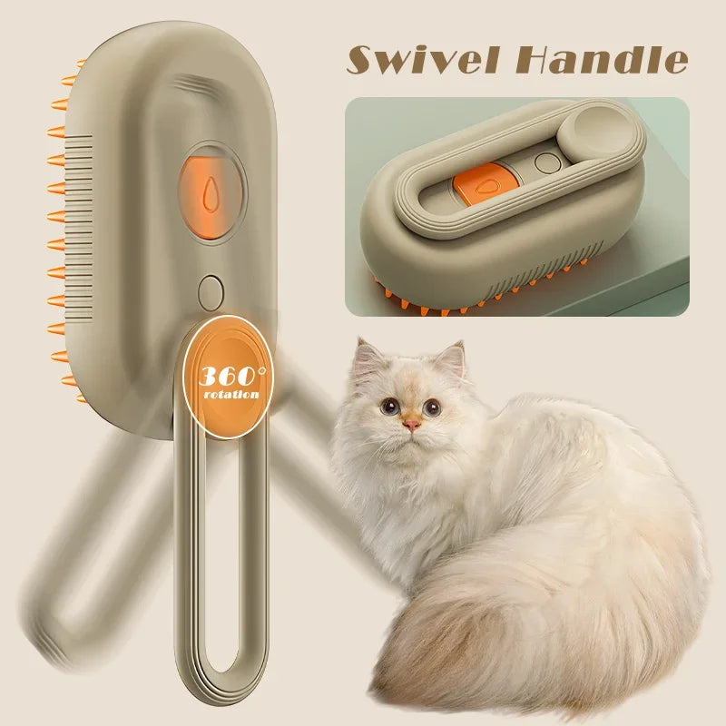 Cat Steam Brush for Romoving Hair Pet Grooming Cat Dog Brush Spa Massager Cat Comb for Fur Cat Care SupplieS Cat Accessories