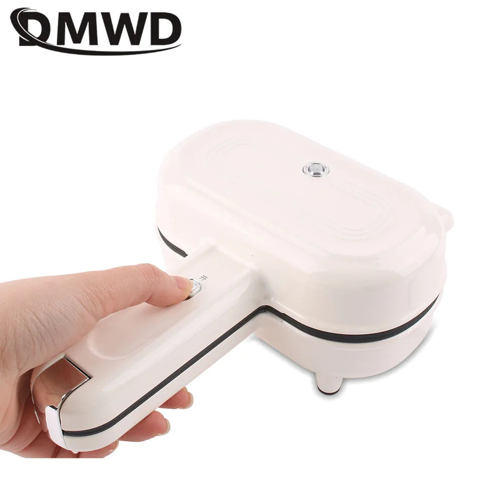 DMWD Double-Sided Press Sandwich Machine Frying Baking Pan Mini Cheese Grill Breakfast Maker Bread Hot Dog Toaster Electric Oven