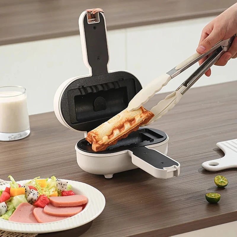 Mini Hot Dog Sandwich Makers Double Side Instant Heating Taco Burrito Machine Non-Stick Grill Spill-Proof Toast Edge Seal Clip